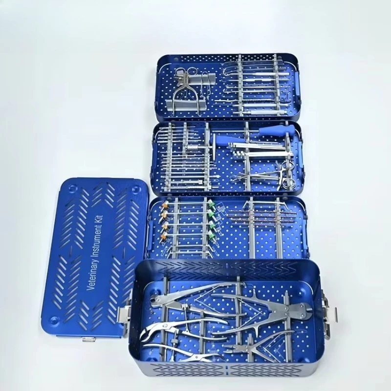 Dog Small Animal Veterinary Orthopedic Instrument Set with Bone Screw Implant Locking Plate