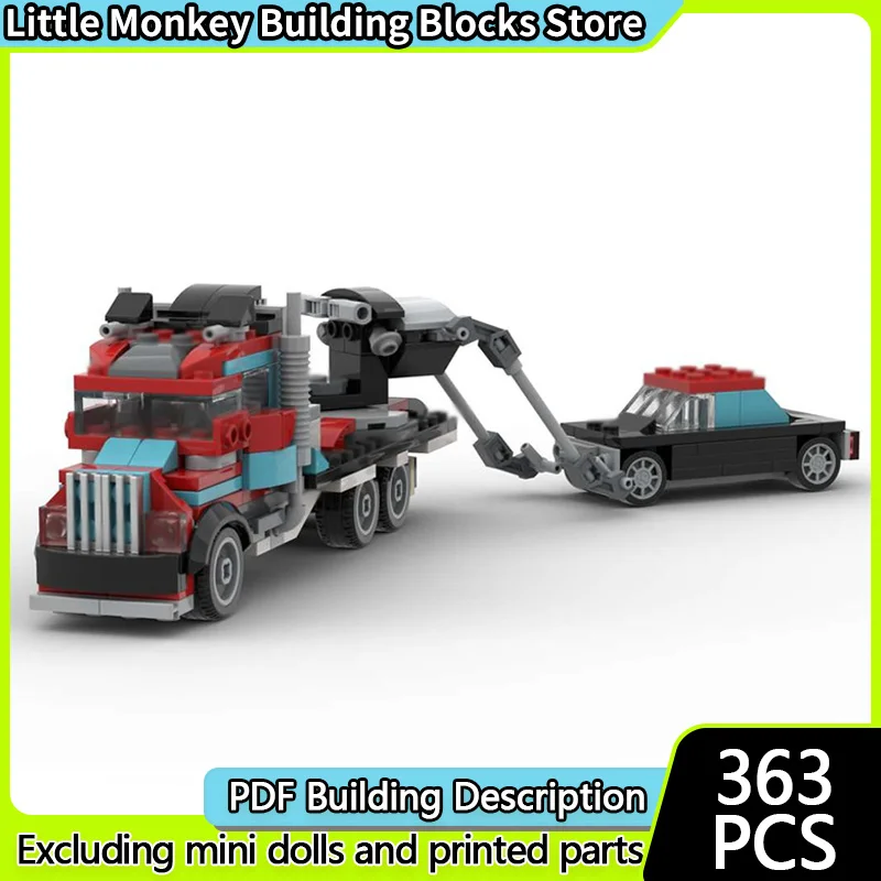 

City Car Model MOC Building Bricks Heavy-Duty Tractor Trailer Modular Technology Children Holiday Gifts Assemble Toys Suit