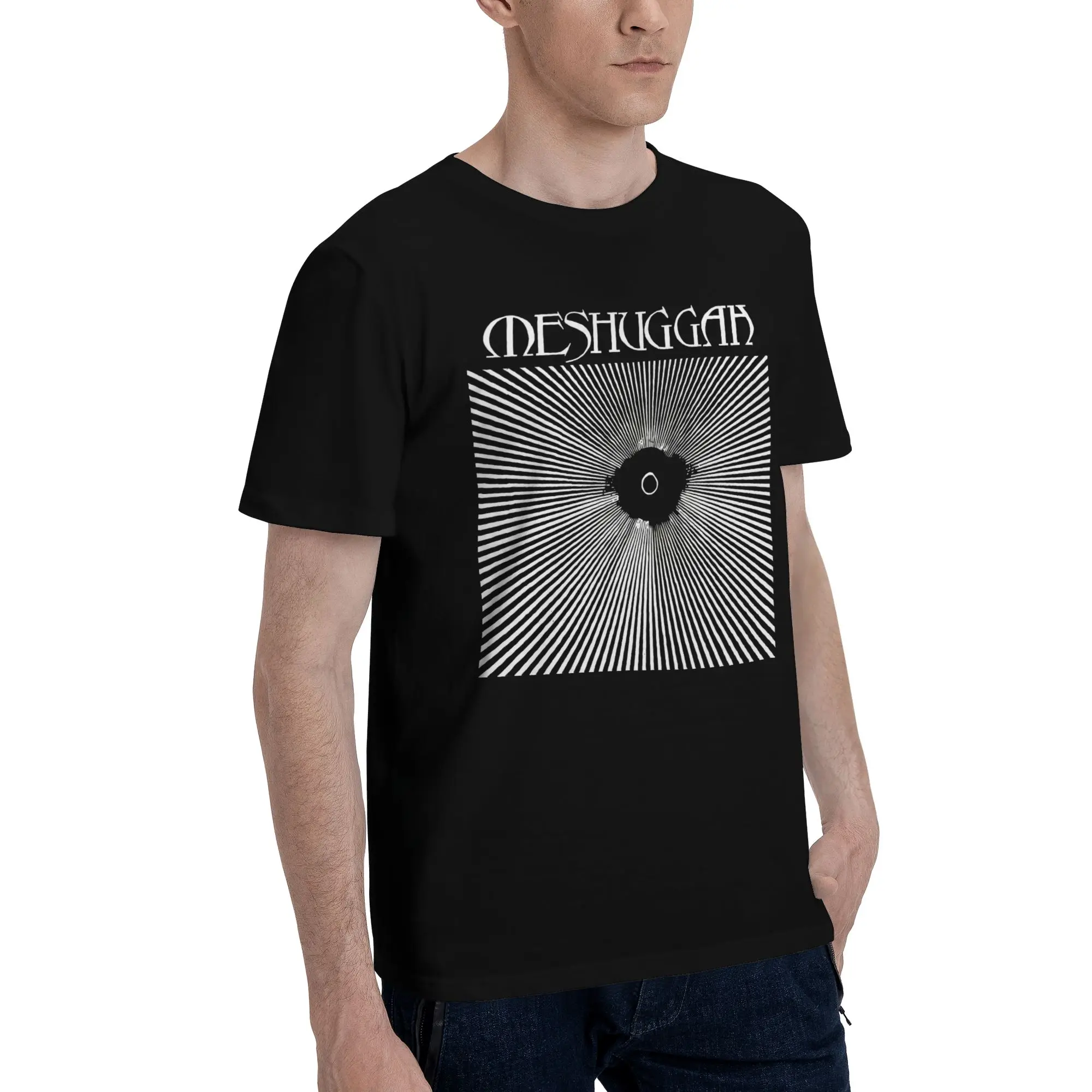 Music Vintage Funny Graphic 100% Cotton T-Shirt Meshuggah Tees Tops For Men
