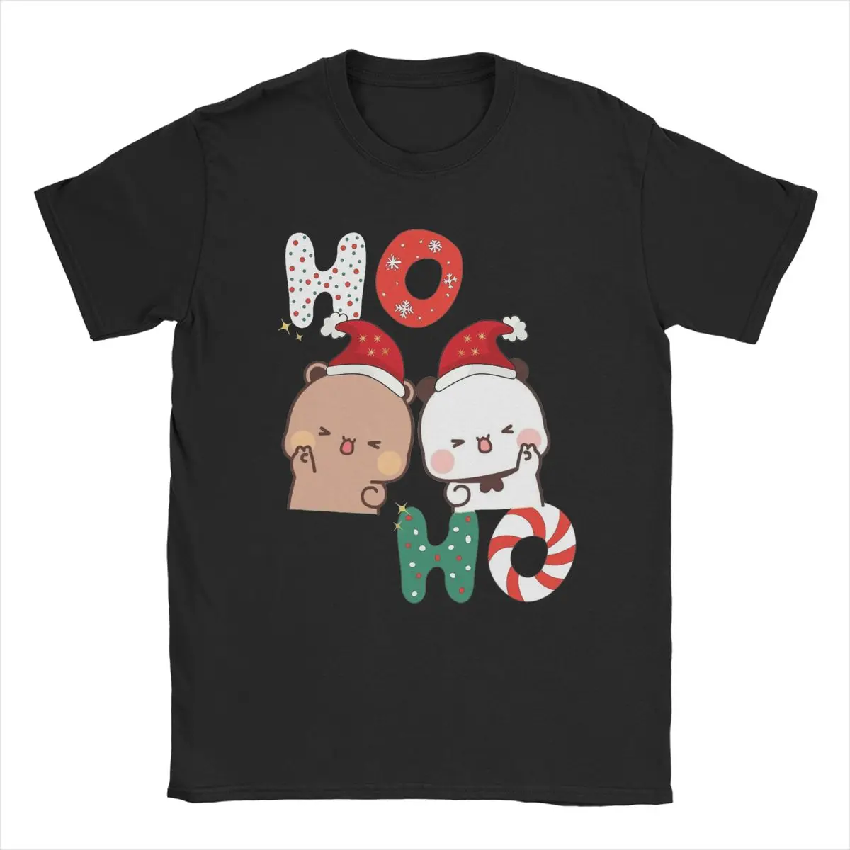 Men Christmas Time With Dudu And Bubu T Shirt 100% Cotton Clothes Funny Short Sleeve Round Collar Tees Summer T-Shirt