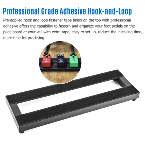 Imagen 2 del producto Bolsa de transporte Tablero de pedales de efectos de guitarra de tamaño pequeño Pedalboard de aleación de aluminio 15 × 4,9 pulgadas con bolsa de transporte Pedalboard de tamaño pequeño