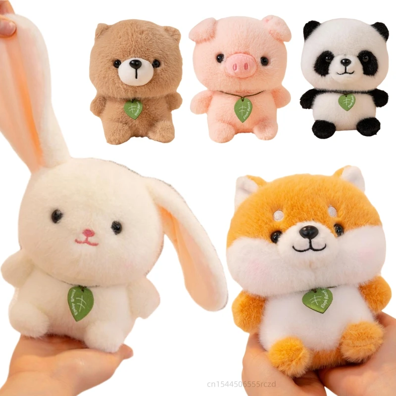 

15 см мультяшный мягкий значок, плюшевая кукла с животными, панда, корги, кролик, свинья, медведь, плюшевая игрушка, украшение для дома, столешница, подарок для детей