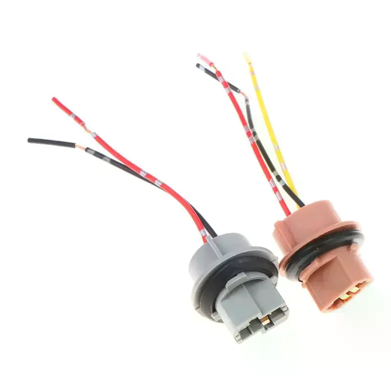 2Pcs T20 7443 W21/5W 7440 W21W Socket Adapter Female Plug For Car Brake Light Reverse Lamp Turn Signal Headlight Light