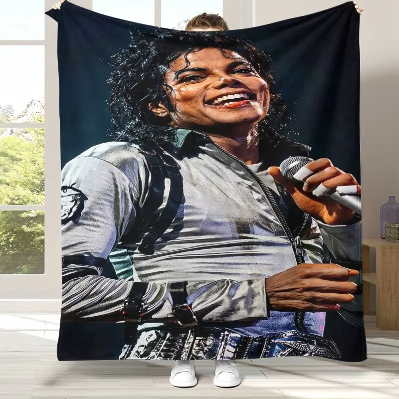 Vintage Michael Jackson King of Pop Thriller Moonwalk Flannel Blanket,Cozy Blanket for Bed,Sofa,Living Room,Picnic,Camping,Gift