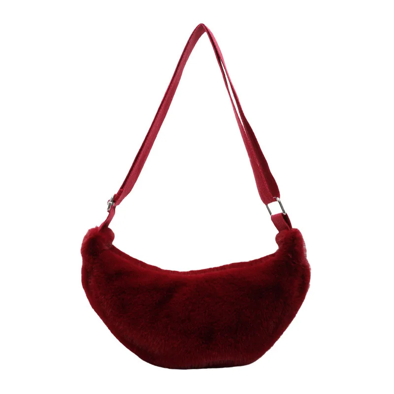 

New Autumn Winter Plush Trendy Dumpling Bag Casual Commuting Versatile Women's Crossbody Bag Superior Quality Women's Handbag