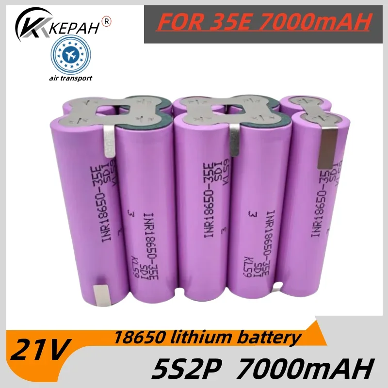 2S1P 3S2P 4S2P 5S2P 18650 35E 3500mAh/7000mAh wiertarka elektryczna 12.6V 16.8V 21V akumulator litowy wkrętak elektryczny