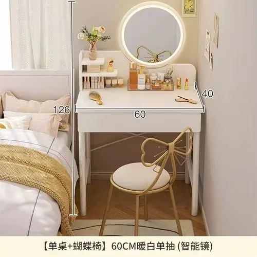 Bedroom Makeup Dressing Table Toiletries Drawer Storage Light Mirror Dressing Table Vanity Desk Penteadeira Furniture LJ50DT