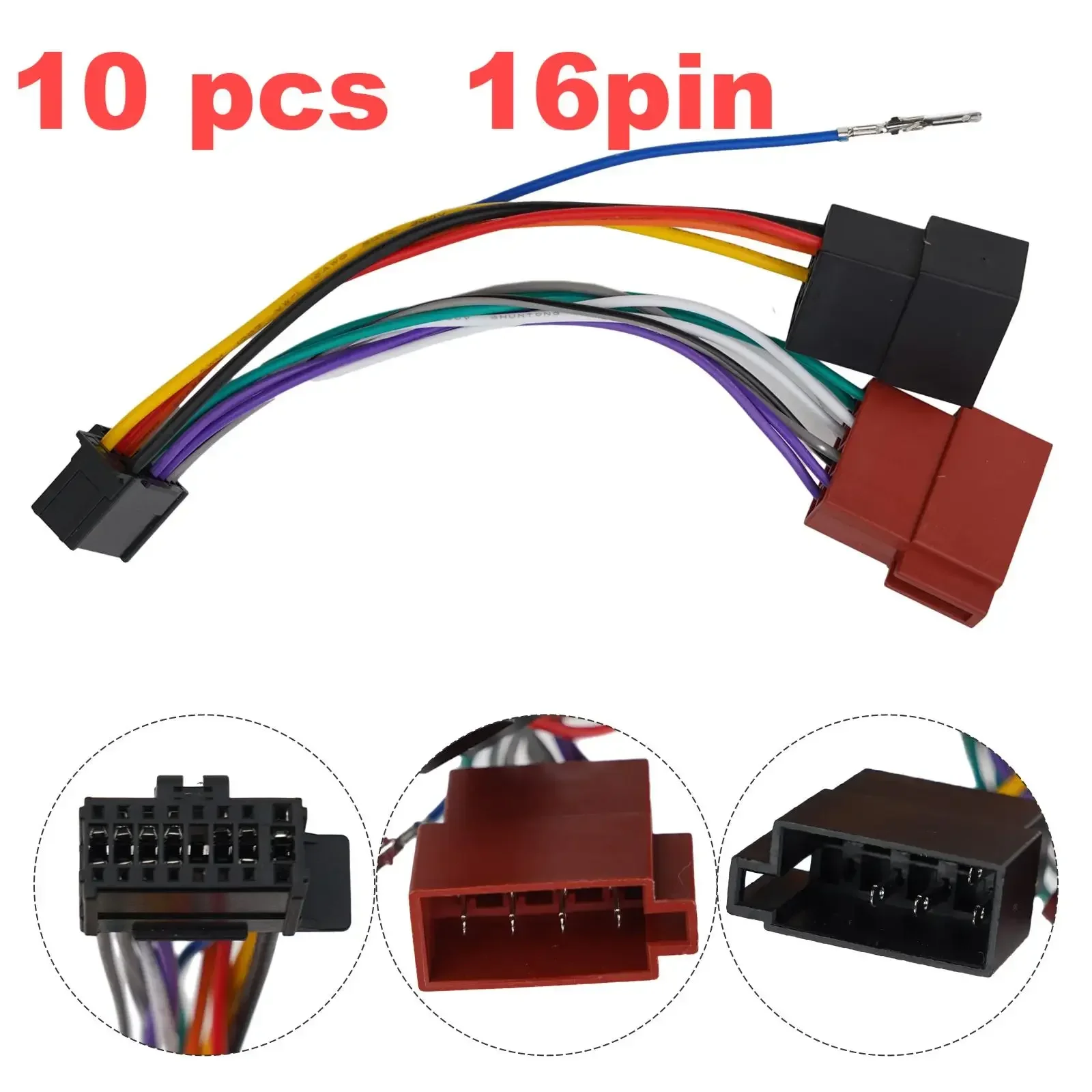 FOR Paul Gagnon 10PCS*20 Audio Adapter Cable For Pioneer 2010-on ISO Female Connector Non-deformation 12V 16-pin Male Plug 185mm