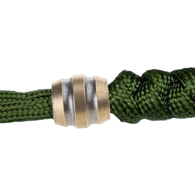 Cordão latão contas faca textura barris paracord pulseira chaveiros