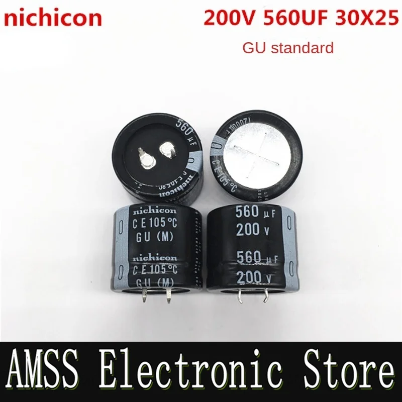 AMSS （1PCS）200V560UF 30X25 Japanese nichicon nichicon electrolytic capacitor 560UF 200V 30*25