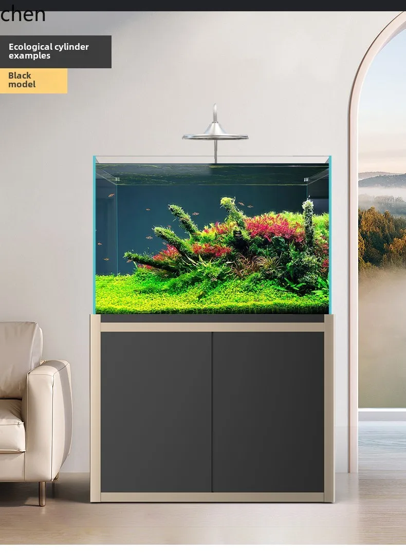 ZML aquatic plant tank ultra-white glass living room small and medium-sized ecological water-free landscaping Lanshou stream