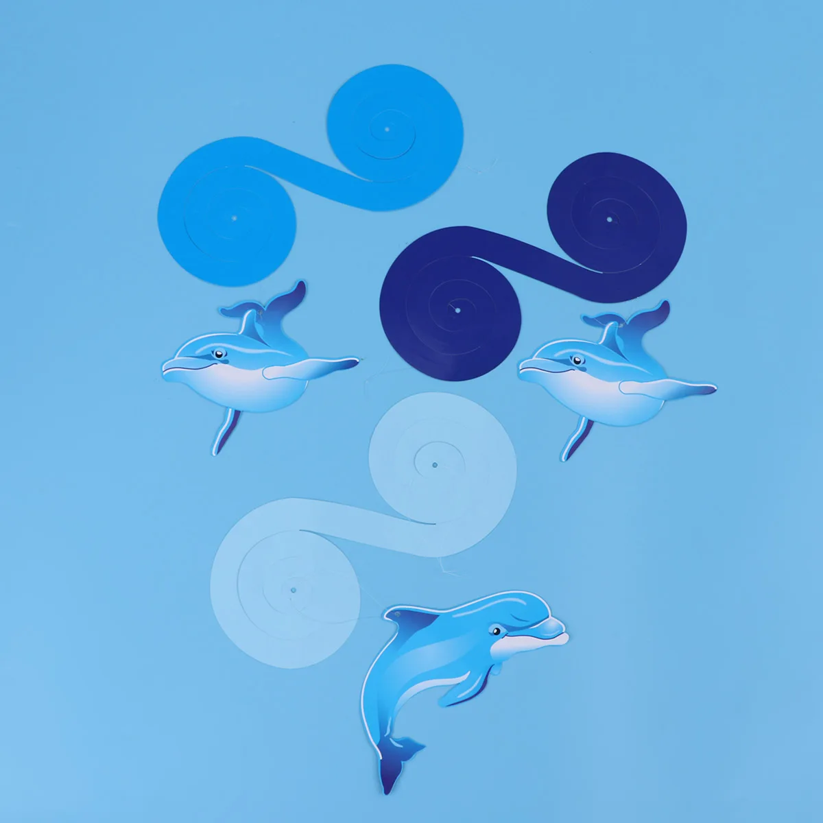 

12Pcs Dolphin Swirls Decorations Blue Baby Shower Birthday Party Supplies Ocean Theme Photo Backdrop Dolphin Hanging Swirl