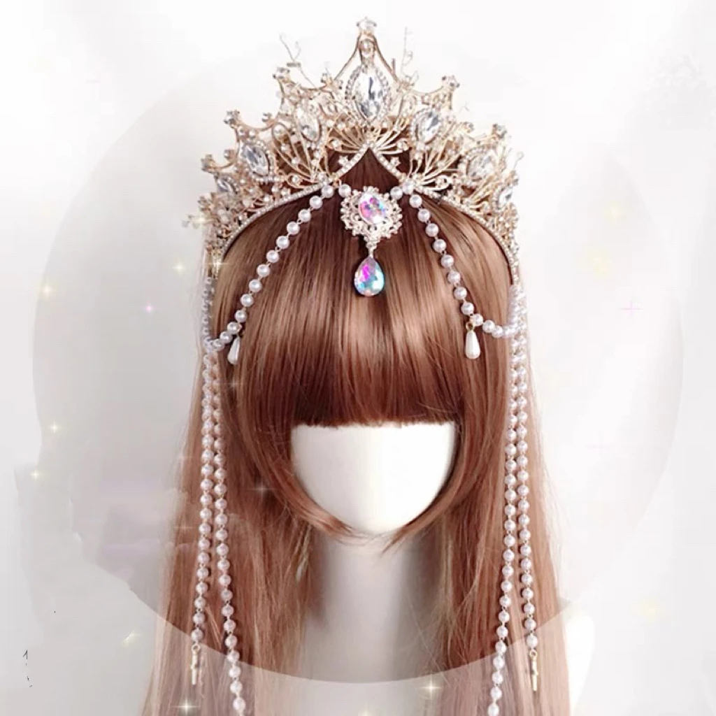 Three-Layer Headband Lolita Crown Virgin DIY Material Handmade Tuinga Hair Accessories Cosplay Catwalk