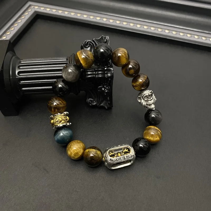 

Fashion King Kong Pestle Tiger Eye Stone Lucky Good Bracelet,Unique Spiritual Hand Jewelry for Men & Women,Perfect Party Gift
