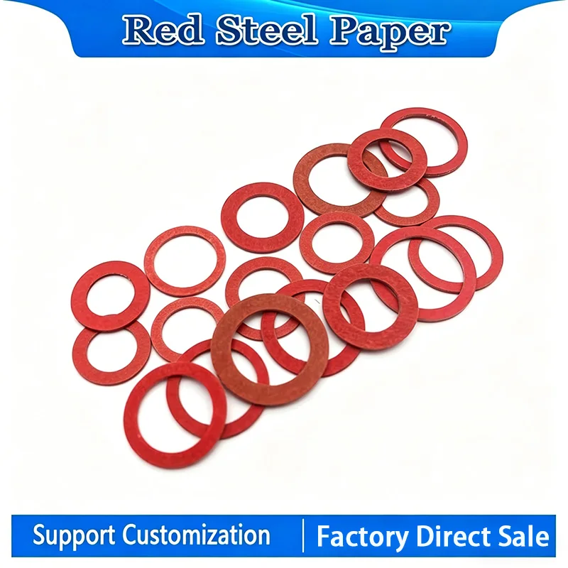 150Pcs Red Steel Paper Fiber Insulating Flat Washer M5 M6 M7 M8 M10 M12 M14 M16 M18 Insulation Plain Gasket Ring Meson