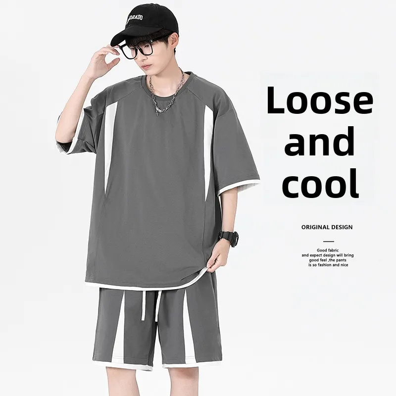 

Wassup Erika Дышащий спортивный костюм Qui Dry Color Blo Молодежный летний новый ort Sve orts Комплект из двух предметов Мужская повседневная одежда