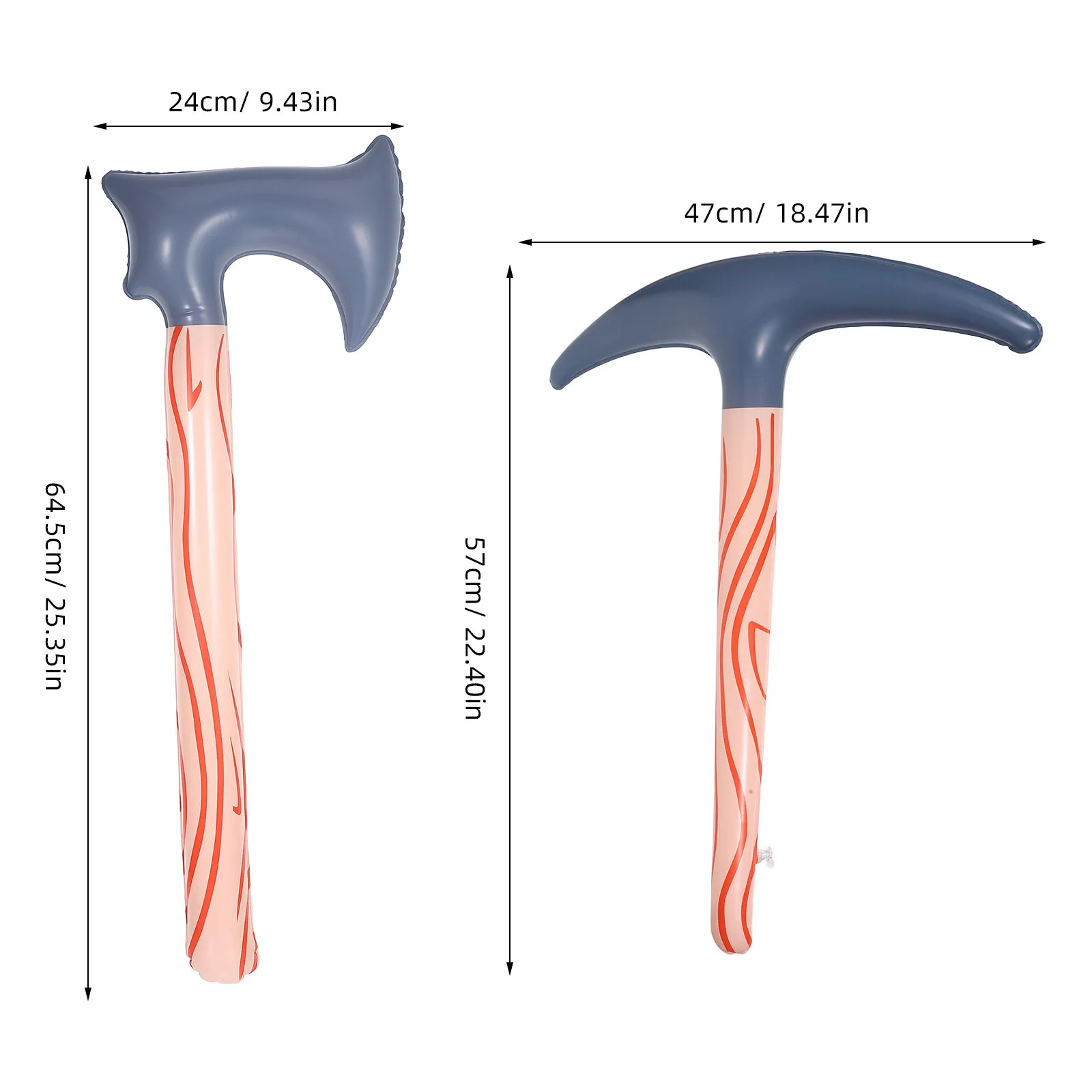 Pico de hacha inflable, decoración de globos de plástico duro grande para playa, piscina, recuerdos de fiesta de Halloween, 2 uds.