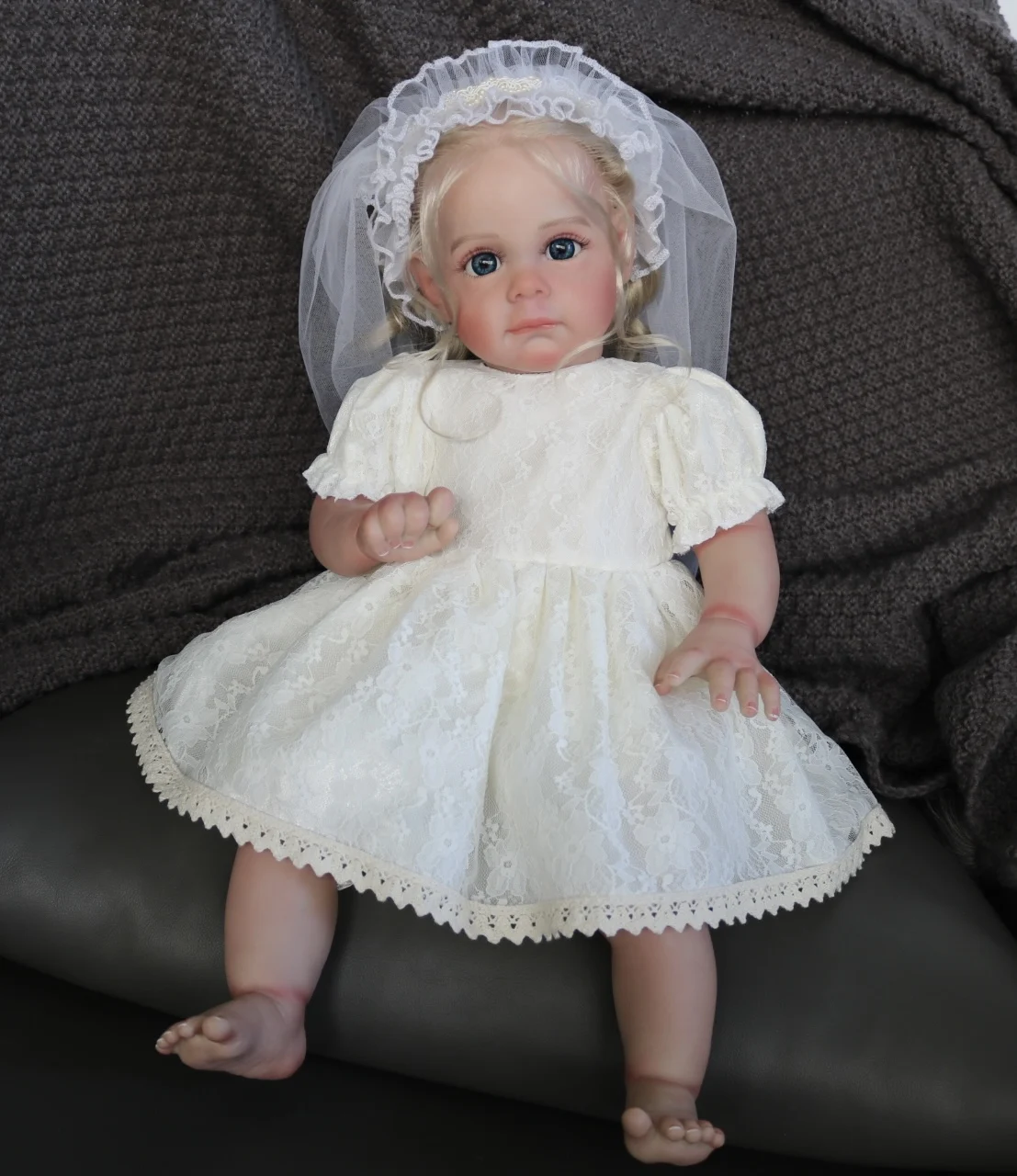 

52CM Maggie Reborn Baby Doll Lifelike Soft Touch Cuddly Baby Multiple Layers 3D Skin with Visbile Veins Collectible Art Doll