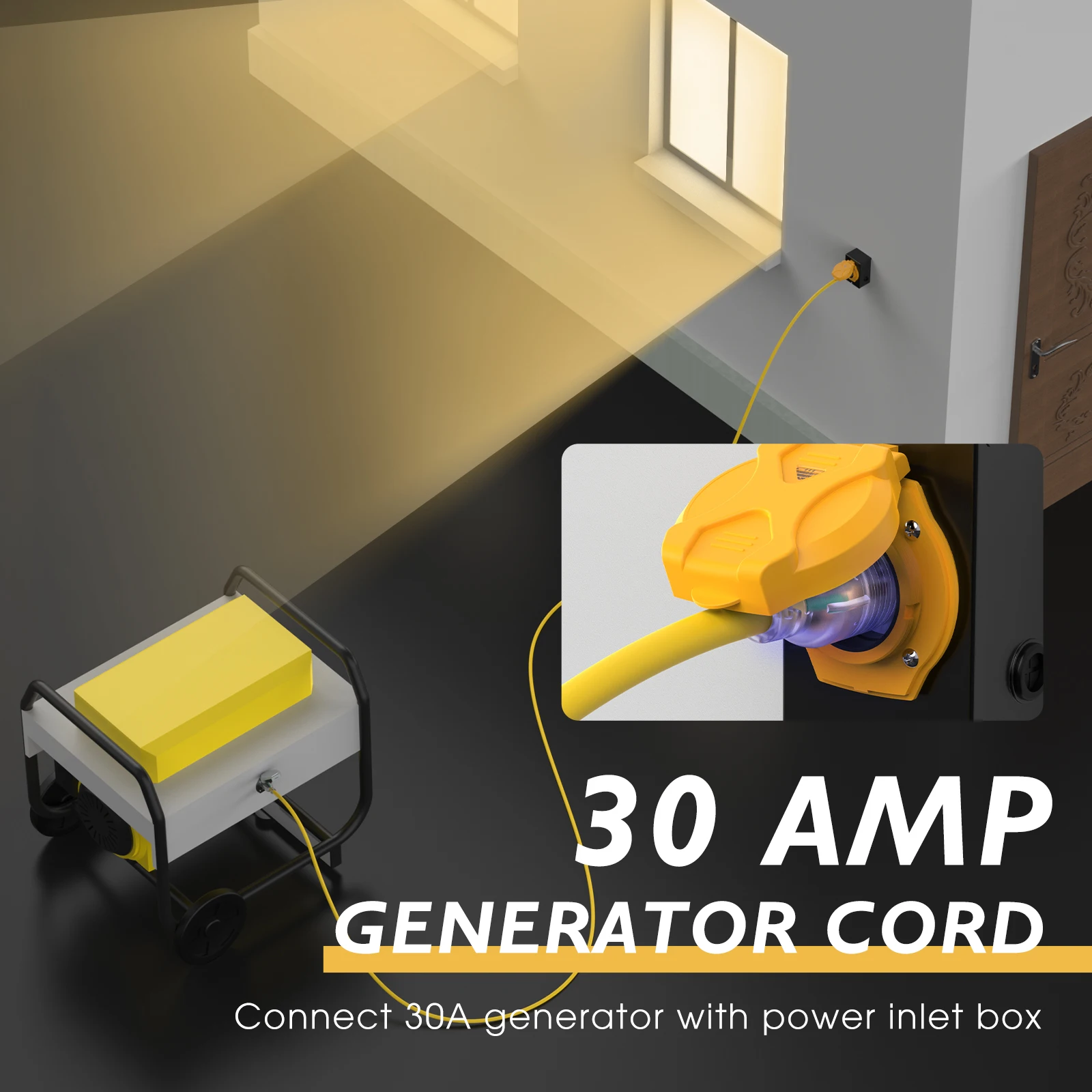 

Шнур питания генератора TOOLIOM NEMA L5-30P до L5-30R, 30 А, 125 В, 3750 Вт, 10AWG SJTW для тяжелых условий эксплуатации с подсветкой на концах, внесен в список UL