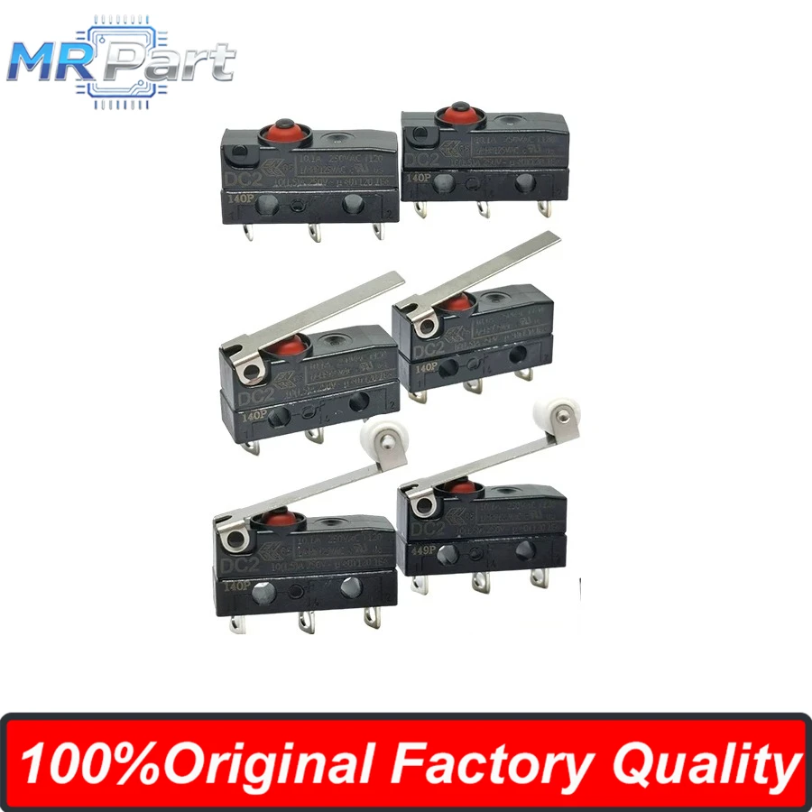 Original German Micro Switch DC2 Series Waterproof Dustproof and High Temperature DC2C-A1AA  A1LB A1SB A1RC 5Pcs/Package