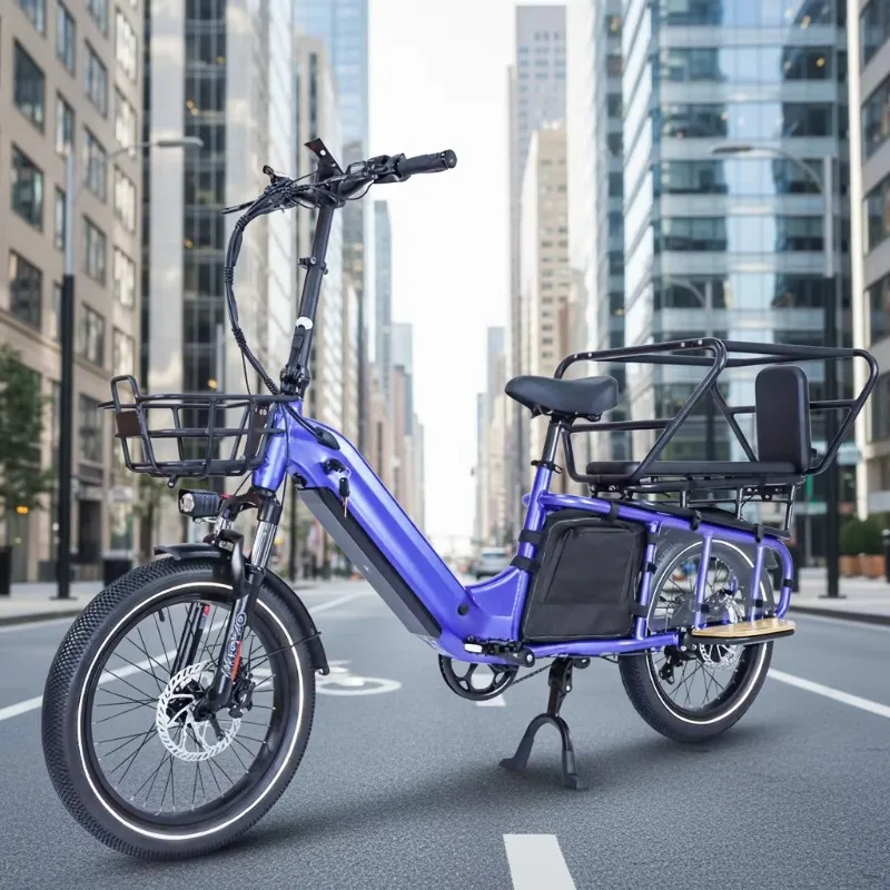 Durable Electric Bicycle 48V 20AH Lightweight Frame Top Speed With Cargo Rear Rack And LED Lights