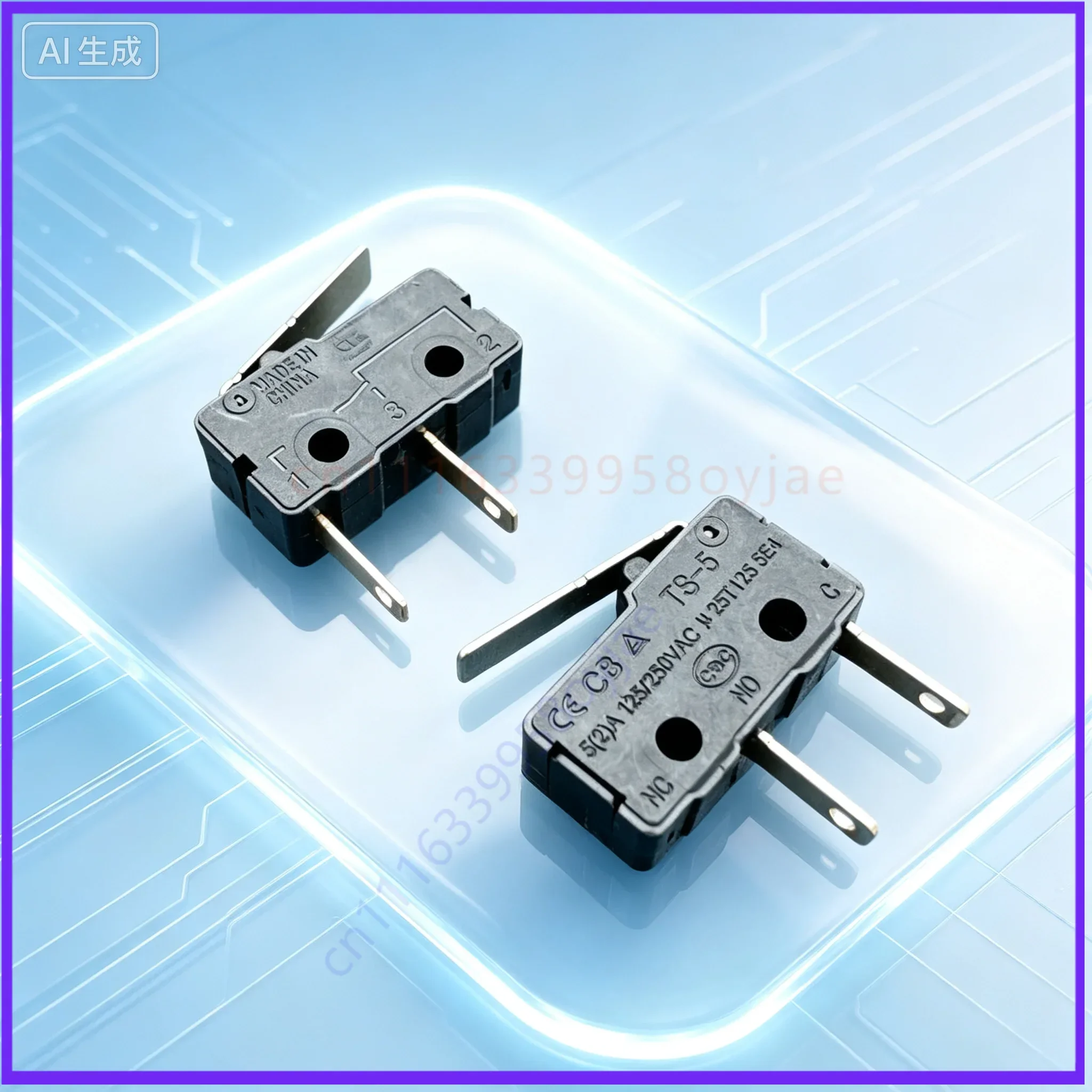 Compact TS-5 Micro Switch 2Pin NO 5A Limit Button for TS  50pcs