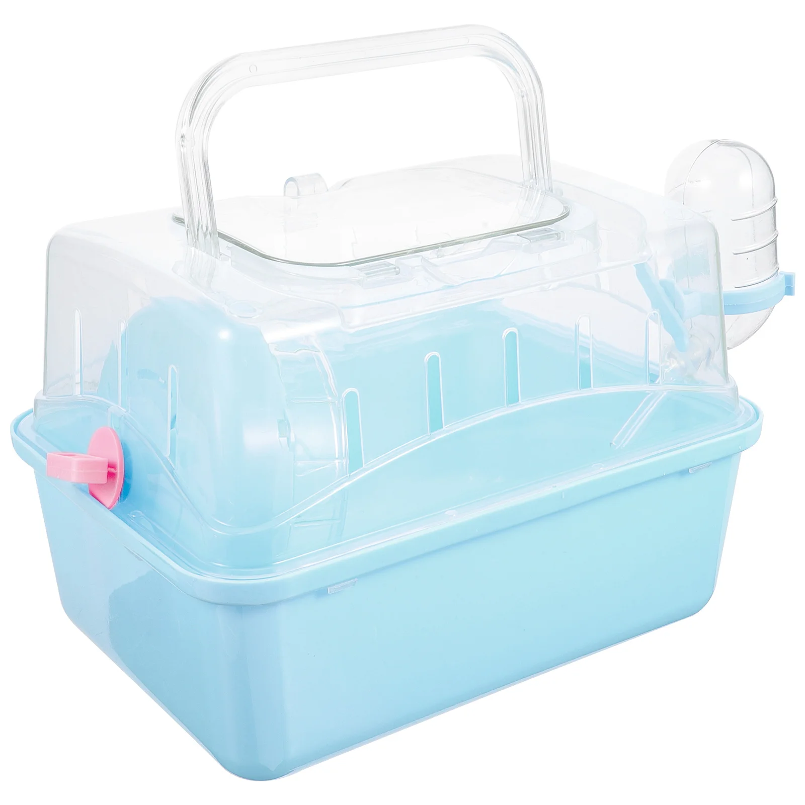 

Hamster Cage Sunroof Carrier Pet Small Animal Container Travel Plastic Habitat Sky-blue Carrying Case for Baby