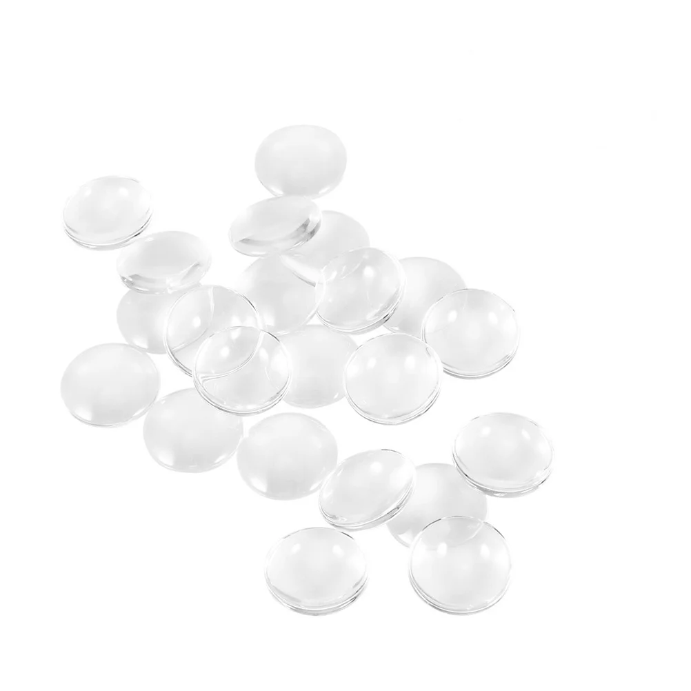 100 قطعة كبوشن زجاجي 25 مللي متر بلاط مستدير واضح لتقوم بها بنفسك صنع المجوهرات المعلقات الحرفية المفاتيح قلادة بروش الخرز اكسسوارات