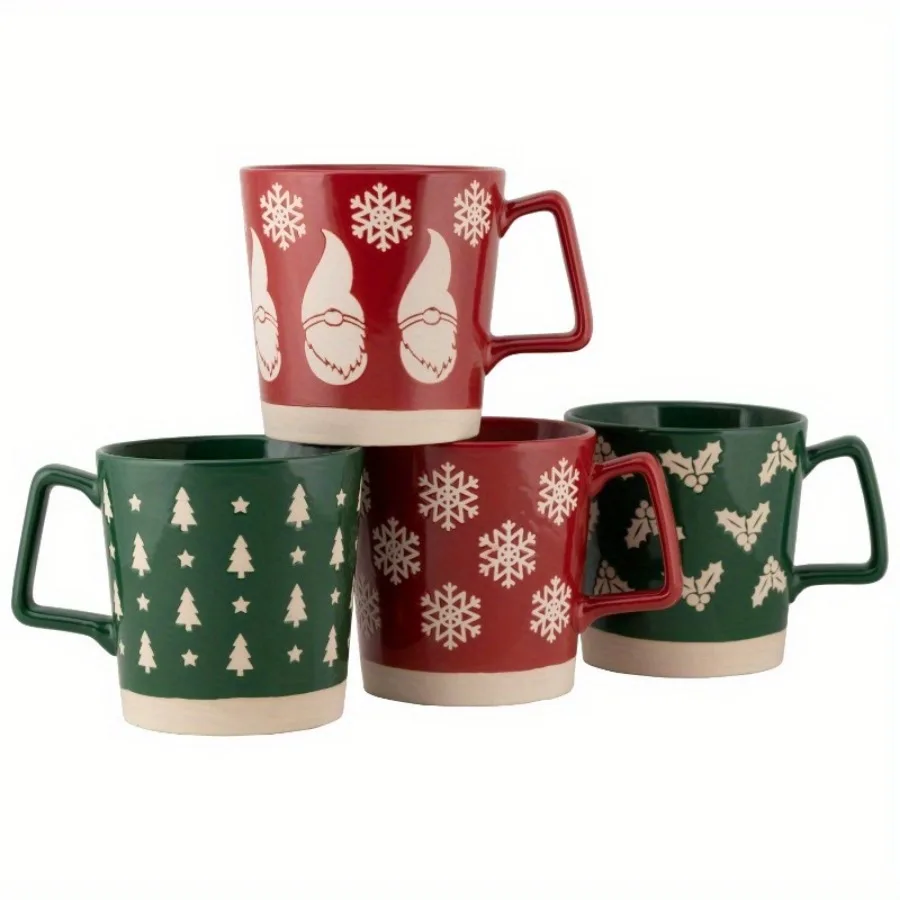 

20 fl oz Printed Ceramic Mugs, Set of 4
