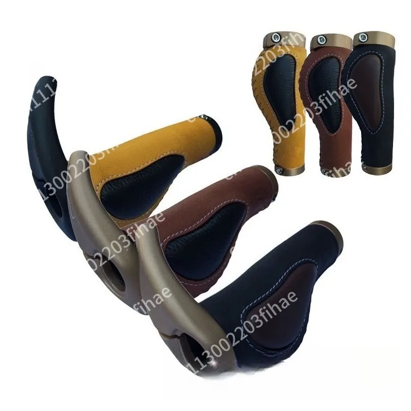 Leather Grip Mountain Bike Bike Meat Ball Grip Sheep Cow Accessories 1900LEO-1BD