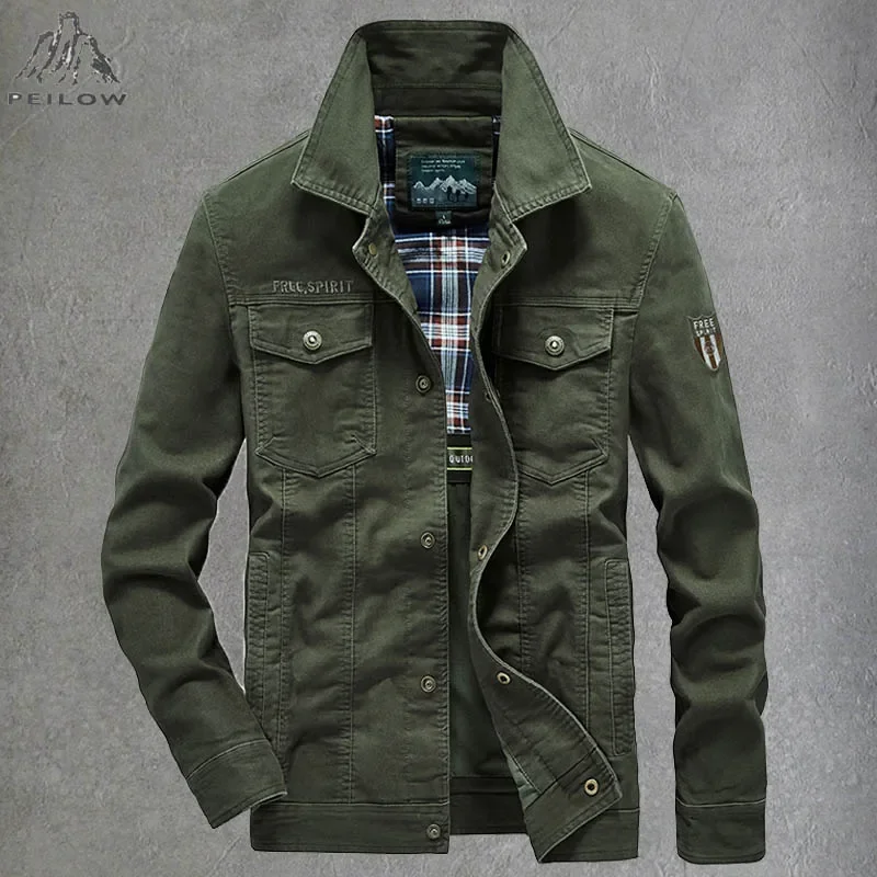 Chaquetas militares ligeras de algodón para hombre, chaqueta Bomber informal con múltiples bolsillos para piloto del ejército, 6XL, 7XL, 8XL,