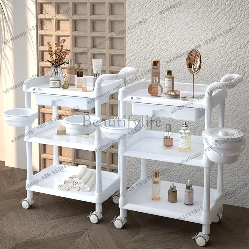 Factory Direct Sales Japanese Style Multifunctional Trolley Storable Barber Shop Modern Trolley Designer Beauty Salon Furniture