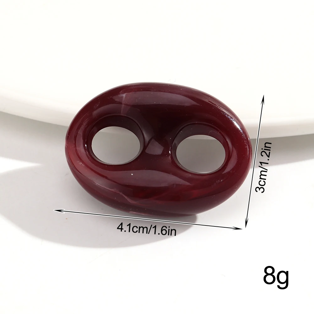5pcs Colorful Acrylic 30x41mm Coffee Bean Links Pig Nose Loose Beads Connector for Making Jewelry DIY Bracelet Neck Accessories
