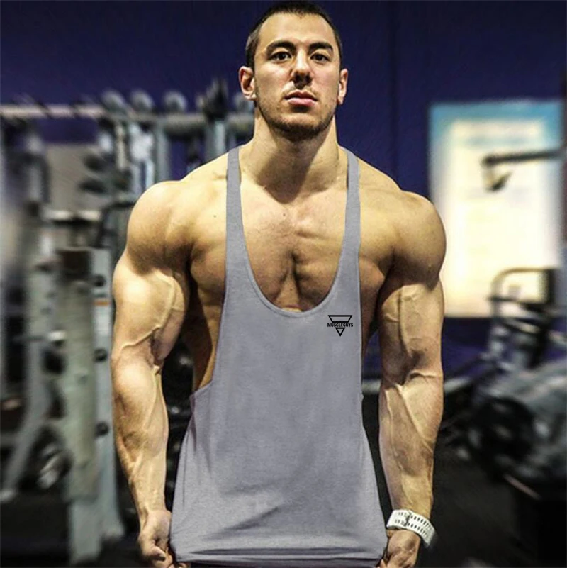 Brand Gym Mens Tank Top Clothing Bodybuilding Singlets Fitness Vest Muscle Sleeveless Workout  Sportswear Shirt Stringer