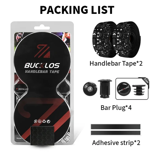 Imagen 2 del producto Cinta de barra BUCKLOS, envoltura de manillar de bicicleta de carretera de grava, cómoda correa de barra de bicicleta antideslizante, bobinado de mango para ciclo de carrera de velocidad