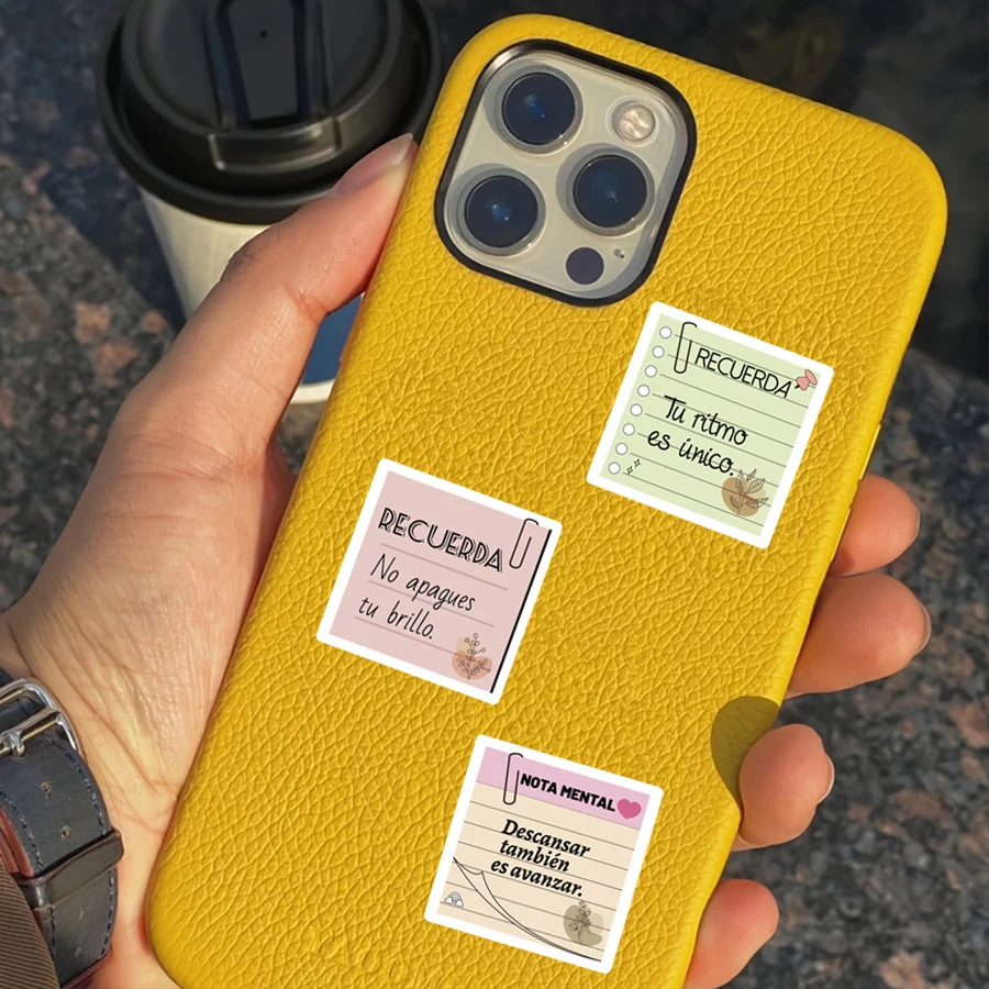 500 Pcs Spanish Mental Reminder Stickers Roll -Self-Adhesive Scrapbook Motivational Labels with Positive Quotes