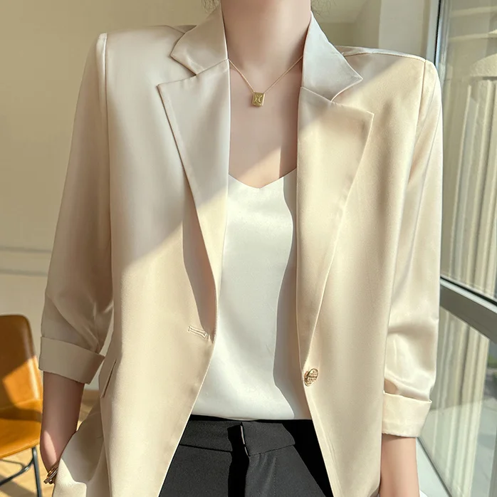 Żakiet damski oferta moda koreańska do pracy biurowej dla kobiet elegancja casual proste garnitury jednolity kolor letnie szorty krótki rękaw top