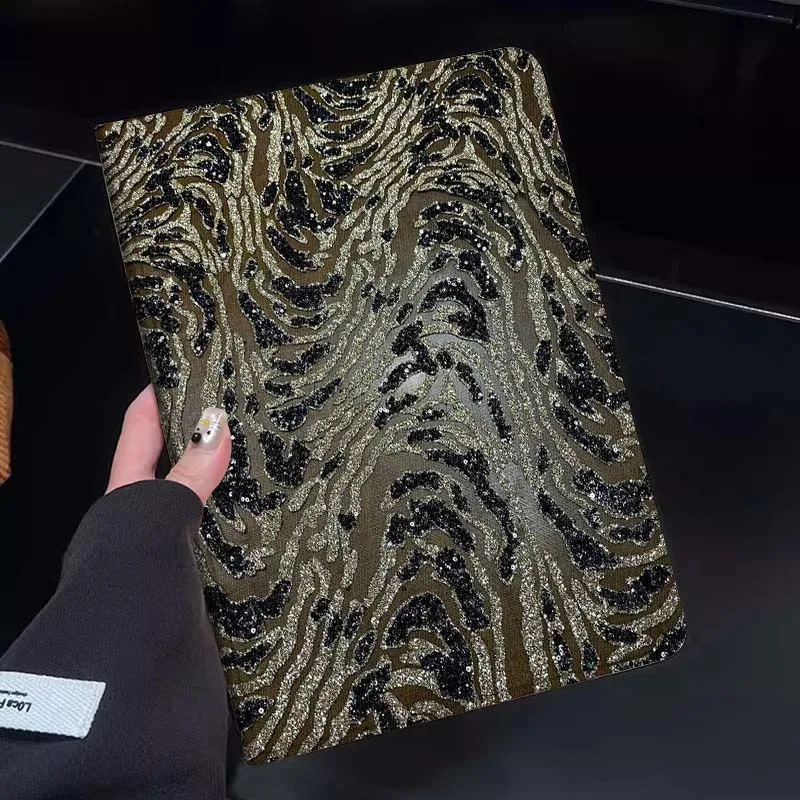 

Black Gold Sequin Pattern Gift Tablet Case For Huawei Honor MatePad MediaPad Air 5 6 7 11 V6 V7 V8 V9 X9 X8 T10 T10s C5e T5