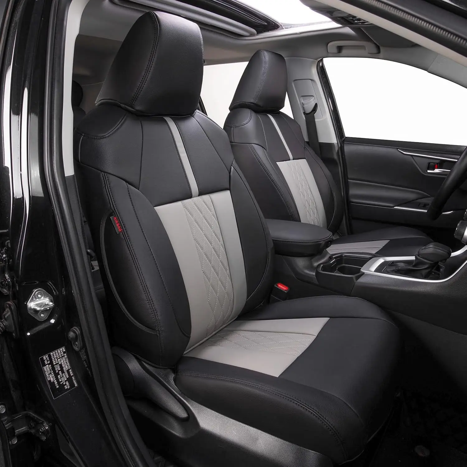 EKR Rav4 Car Seat Covers Custom Fit for Toyota Rav4 (Gas/Hybrid) 2019-2025 LE/XLE Premium/Limited Waterproof Leather Car Seat Cover Protect Full Set for SUV
