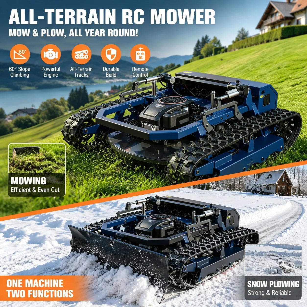 Customized Remote Control Robot Automatic Lawn Mower Remote Control Tractor GPS Lawn Mower
