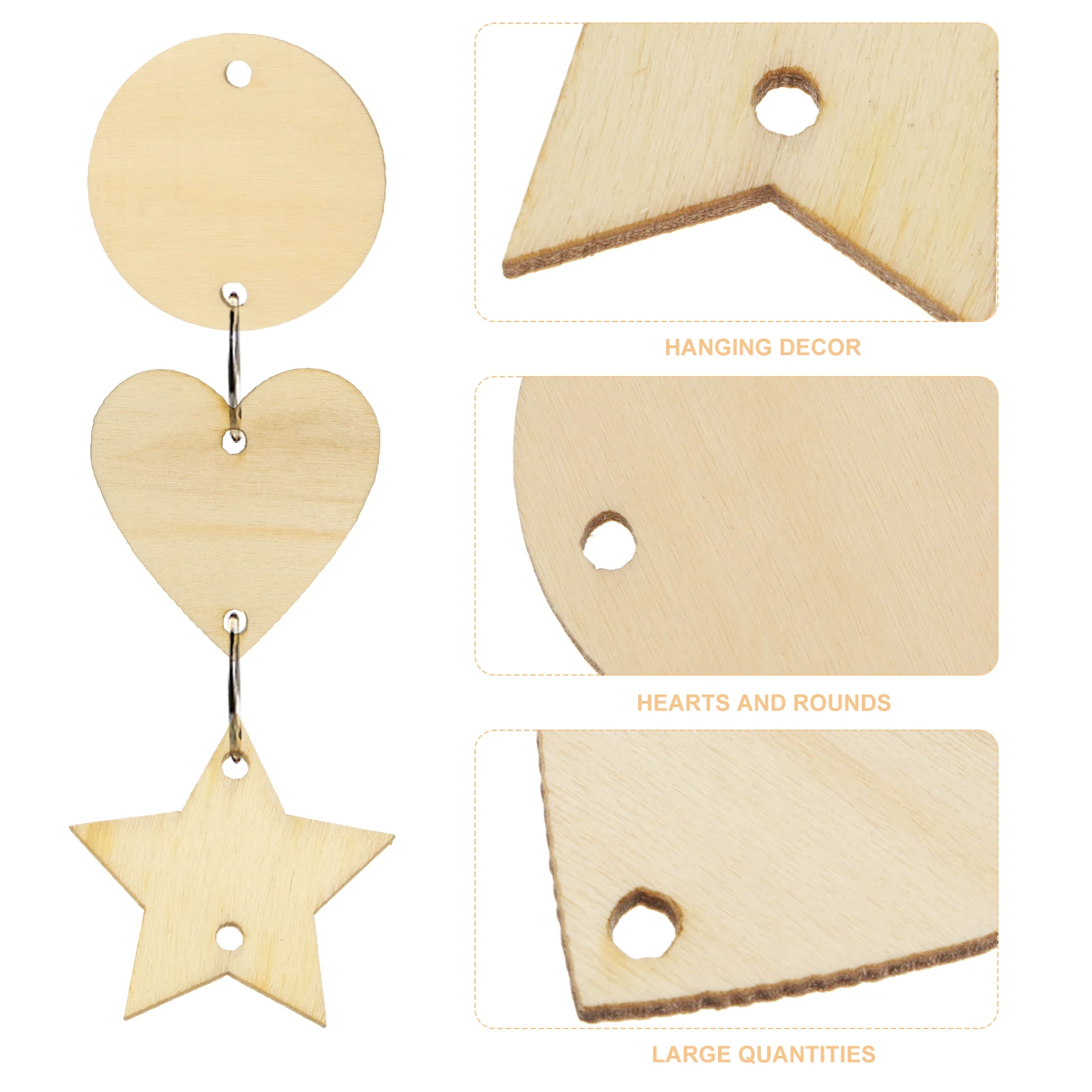 

240pcs Tags Natural Diy Slices Decorative Wedding Craft Mini Wood Tag Set For Painting Home Decoration Smooth Surface Pure Wood