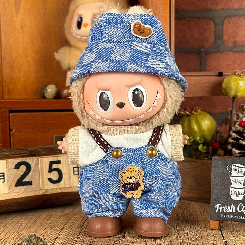 

Blue Bear Denim Strap for Labubu Fashion Play Wear with Doll Clothing Fashion Collection Clothing Accessories (excluding Doll)