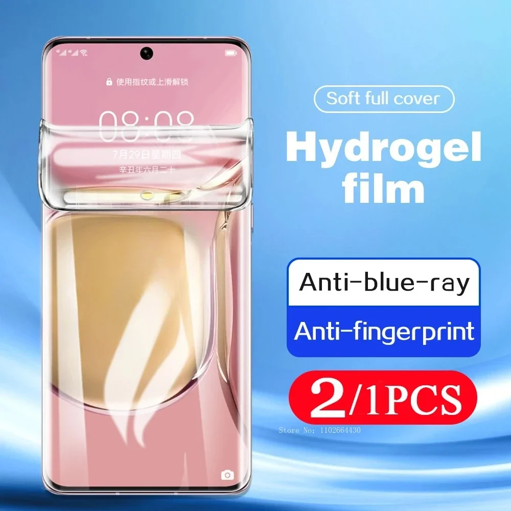 2/1Pcs Full Cover Hydrogel Film for Huawei P50 P40 Pro Plus Lite E Phone Screen Protector P30 P20 P10 Protective Film Not Glass