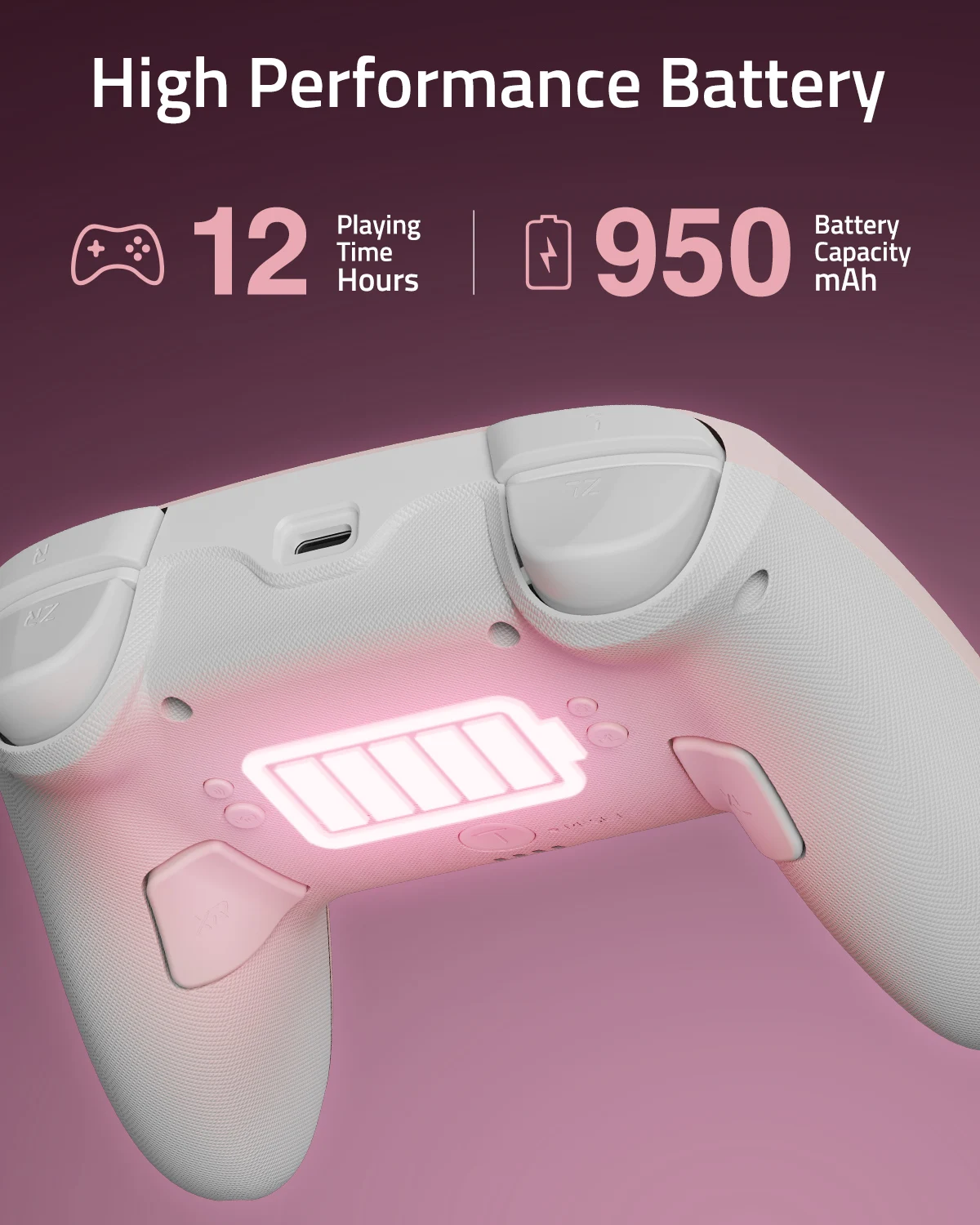 وحدة تحكم FUNLAB Switch 2 Pro للتبديل OLED/Lite/PC مع تأثير القاعة/RGB/المجداف/Turbo Nintendo Luminous cat paw GamePad-pink #5