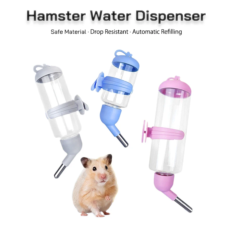 80/125ml Golden Hamster Water Bottle Ball Bearing Anti Leak Bunny Cage Accessories Wear Resistant Small Pet Tableware Supplies