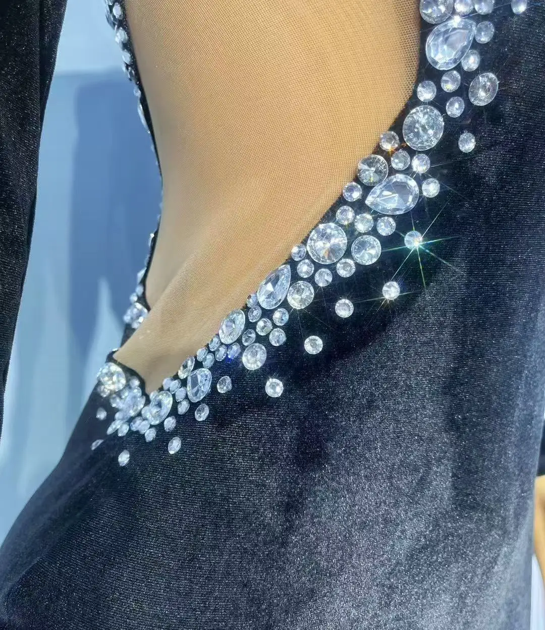 Sexy Twinkling Rhinestones Elegant Mermaid Dress Women Party Celebrate Evening Wedding Gown Red carpet Stage Wear Outfit