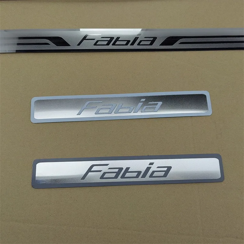 For Skoda Fabia 2006-2020 Car Accessories Door Sill Scuff Plate Trim Stainless Steel Welcome Pedal Car Styling Protector Sticker