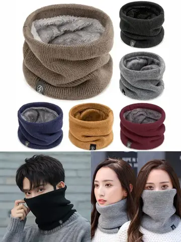 Knitted Neck Warmer Sports Scarf Fashion Soft Women Men Face Cover Winter Skating Running Hiking Scarves Thick Cold-proof Collar