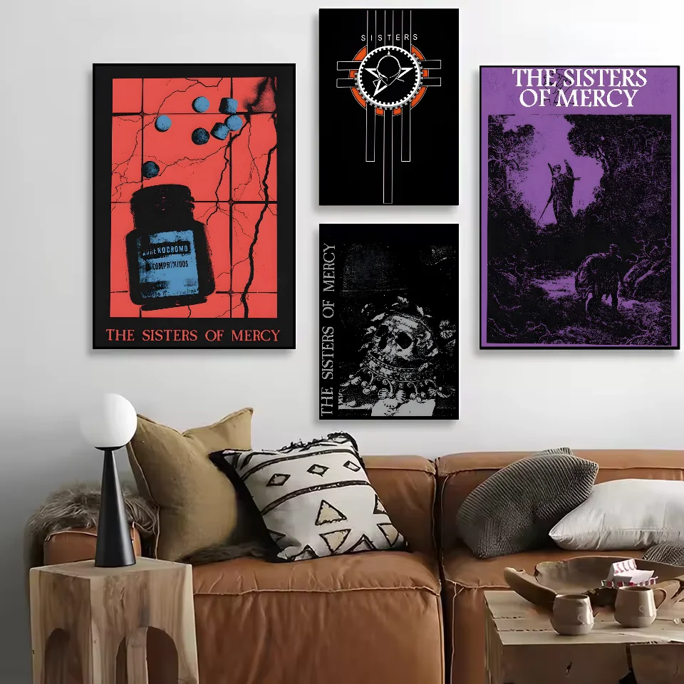 أخوات الرحمة الفرقة المشارك HD الفن لزجة جدار مقاوم للماء غرفة المعيشة المنزلي غرفة نوم بار الديكور الجمالي #2