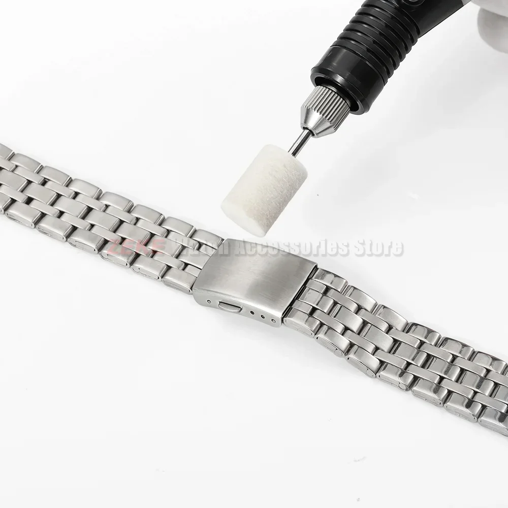 Edelstahl-Uhrenarmband-Polierset, Spiegelglanz-Reinigung, Wollfilzbürste, Uhrmacher-Reparaturset, Zubehör für Elektrische Poliermaschine – Detail 4